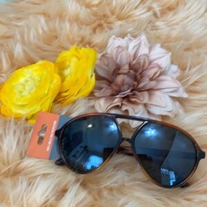 Clear Brown Mix Aviator Sunglasses NEW!